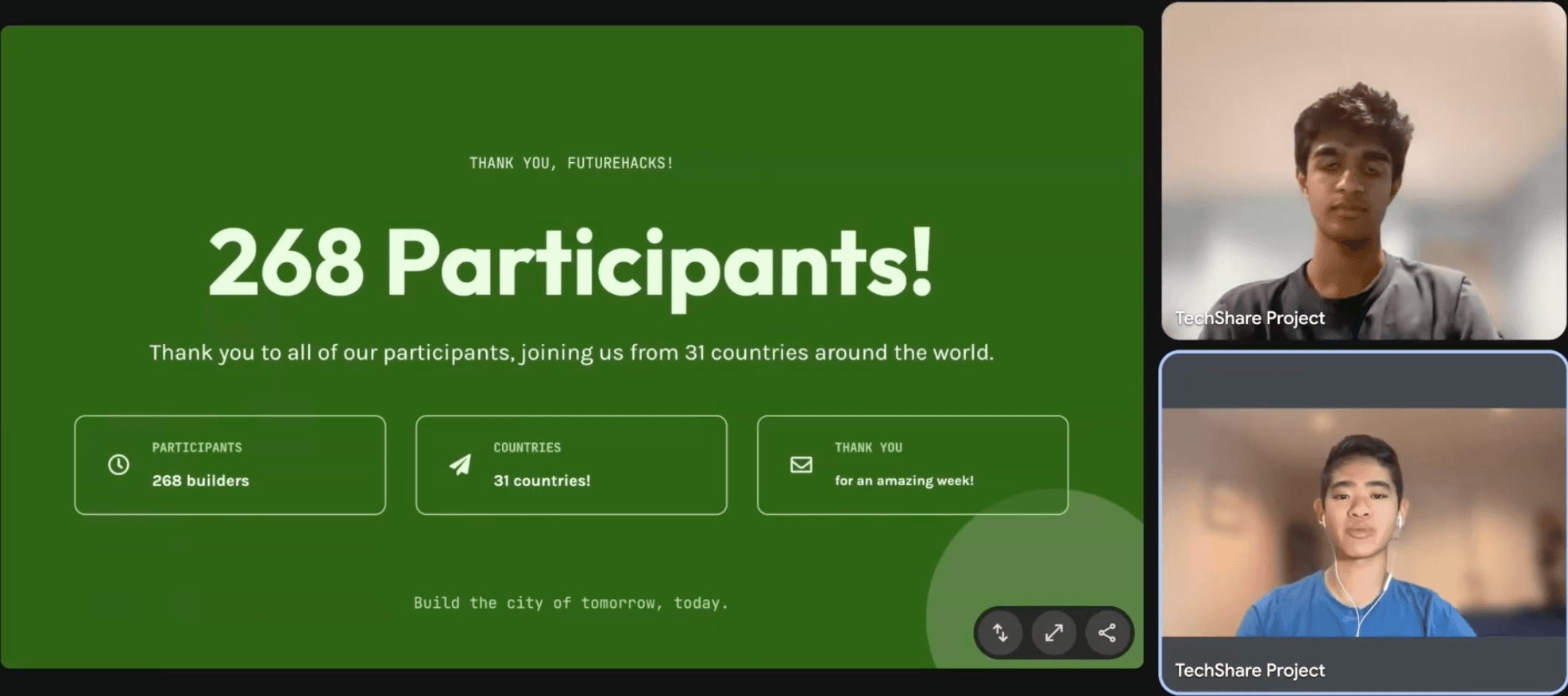 FutureHacks international hackathon website